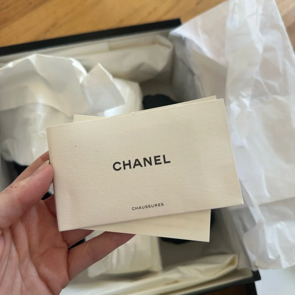 Chanel Black Sandals with Crystal Accents